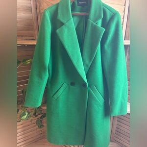 Women's Green Wool Blend Coat